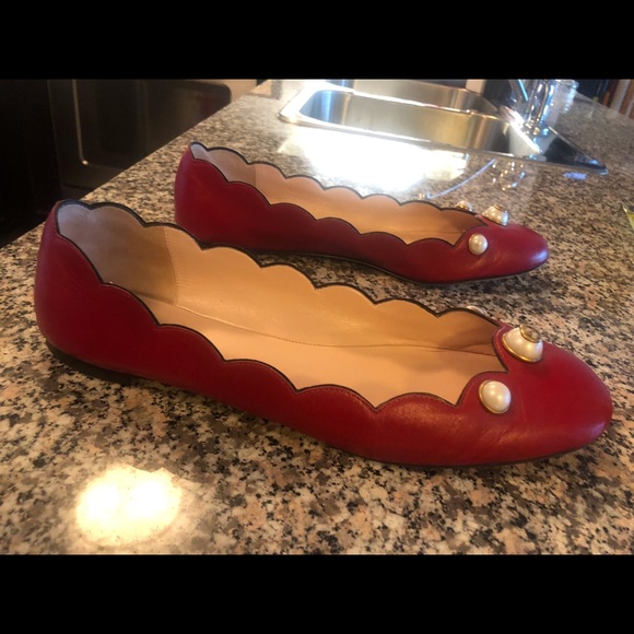 🌺 Gucci ‘Willow’ ballet flat hibiscus red 🌺 - Picture 3 of 9